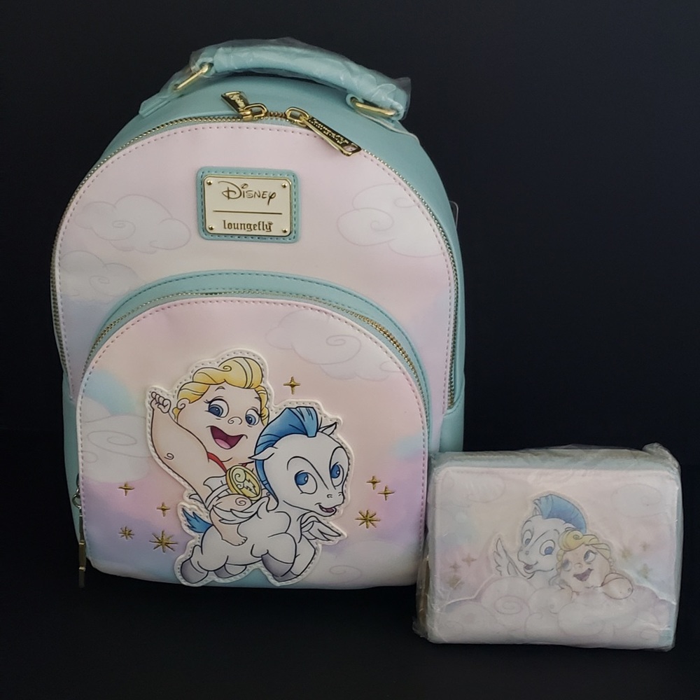 Hercules baby and Pegasus loungefly bag and wallet.